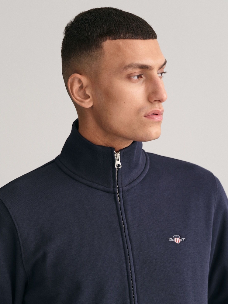 GANT Blue Shield Full Zip Sweatshirt - Image 4 of 4