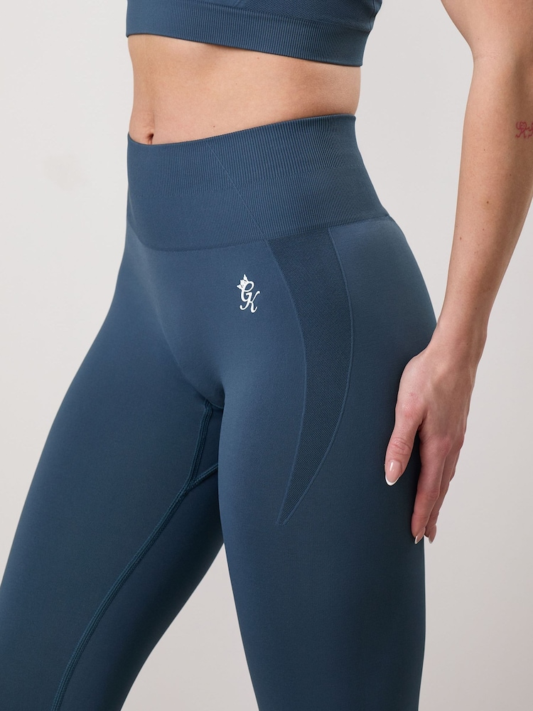 Gym King Blue Power Lightweight Seamless Leggings - Image 4 of 4