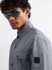 River Island Regular Fit Nylon Check Utility Shirt - Bilde 3 av 4