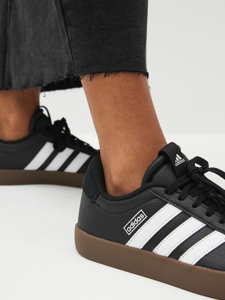 adidas Black/White VL Court 3.0 Trainers - Image 3 of 12