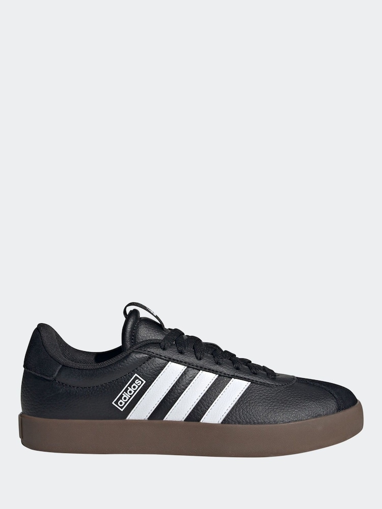 adidas Black/White VL Court 3.0 Trainers - Image 5 of 12