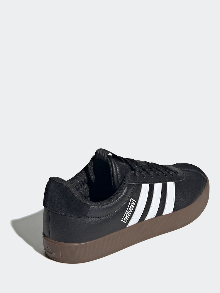 adidas Black/White VL Court 3.0 Trainers - Image 8 of 12