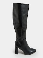 Yours Curve Black Extra Wide Fit Wide Fit Heeled Knee Boots - Image 1 of 4