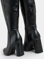 Yours Curve Black Extra Wide Fit Wide Fit Heeled Knee Boots - Image 3 of 4