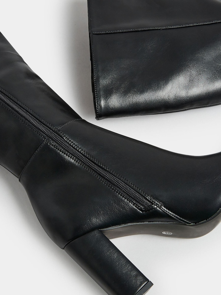 Yours Curve Black Extra Wide Fit Wide Fit Heeled Knee Boots - Image 4 of 4