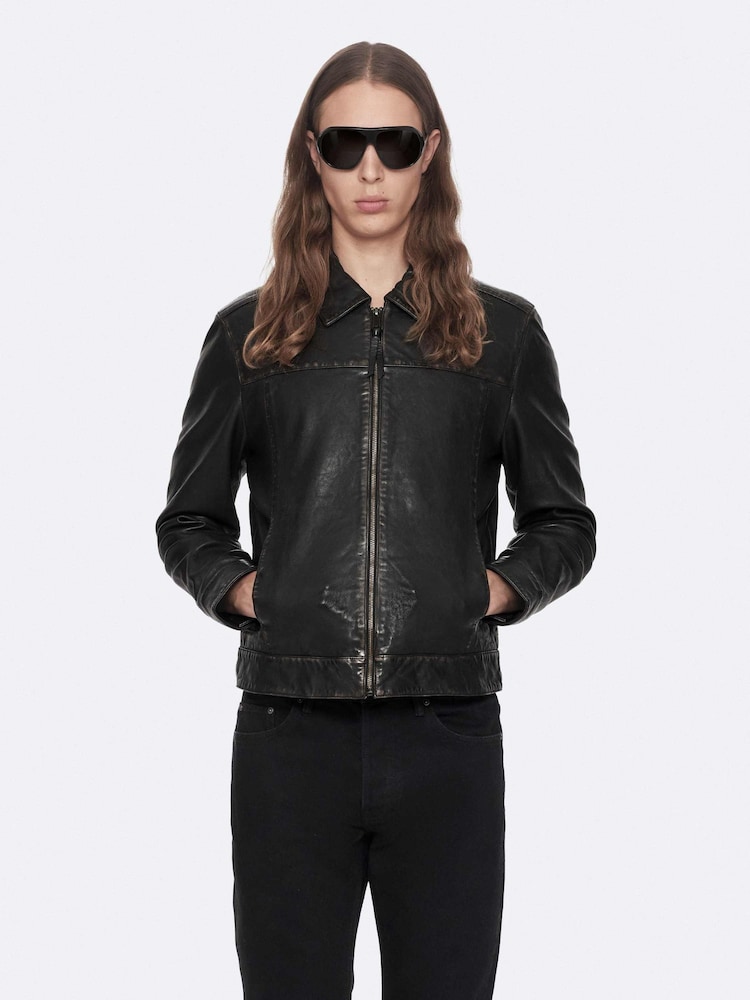 AllSaints Black Oakland Jacket - Image 1 of 8 AllSaints Black Oakland Jacket - Image 1 of 8