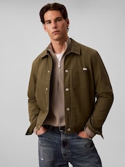 Calvin Klein Brown Cotton Waffle Half Zip Jumper - Image 3 of 6