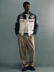 River Island Black Club House Varsity Jacket - Image 1 of 4