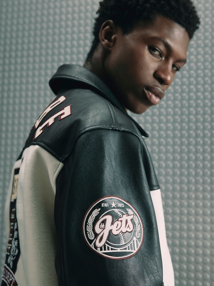 River Island Black Club House Varsity Jacket - Image 2 of 4