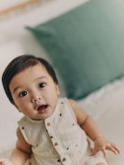Cream Abstract Print Woven Baby 100% Cotton Jumpsuit (0mths-2yrs) - Image 3 of 9