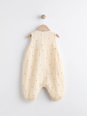 Cream Abstract Print Woven Baby 100% Cotton Jumpsuit (0mths-2yrs) - Image 4 of 9