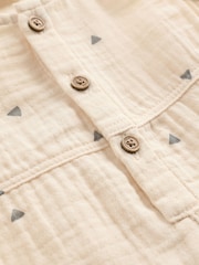 Cream Abstract Print Woven Baby 100% Cotton Jumpsuit (0mths-2yrs) - Image 7 of 9