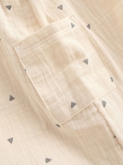 Cream Abstract Print Woven Baby 100% Cotton Jumpsuit (0mths-2yrs) - Image 8 of 9