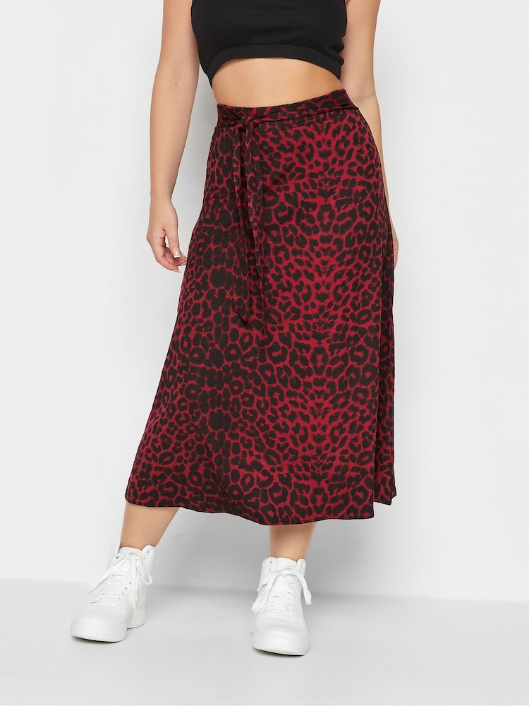 PixieGirl Petite Red Print Midi Skirt - Image 1 of 2 PixieGirl Petite Red Print Midi Skirt - Image 1 of 2