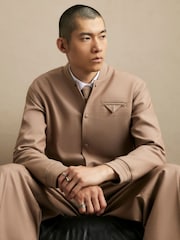 River Island Natural Smart Twill Bomber Jacket - Image 3 of 4