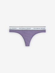 Victoria's Secret Pink/Leopard/Purple Thong Logo 4 Pack Knickers - Image 2 of 7