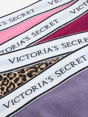 Victoria's Secret Pink/Leopard/Purple Thong Logo 4 Pack Knickers - Image 7 of 7