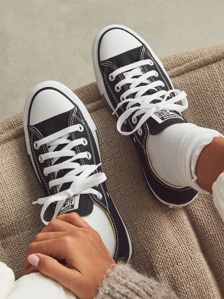 Converse Black Standard Fit Chuck Taylor All Star Ox Trainers - Image 3 of 13