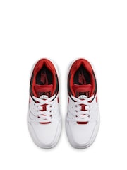 Nike Red/White Youth Full Force Low-Top Trainers - Image 9 of 11