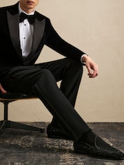 River Island Black Embellished Slip On Loafers - Image 1 of 5