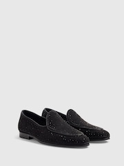 River Island Black Embellished Slip On Loafers - Image 2 of 5