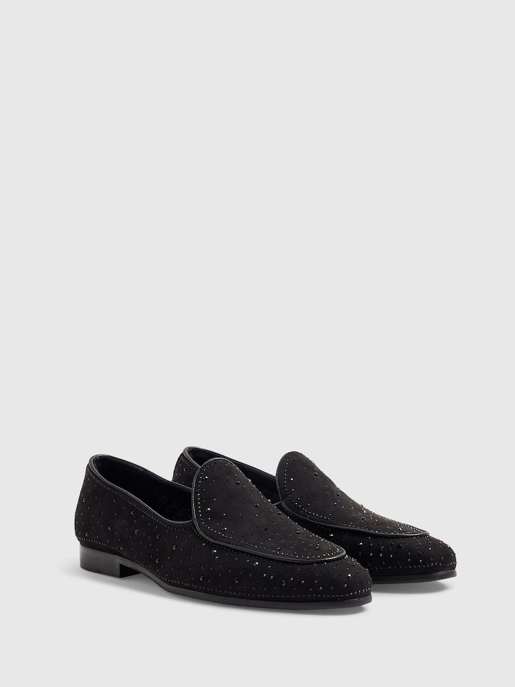 River Island Black Embellished Slip On Loafers - Image 2 of 5