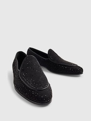 River Island Black Embellished Slip On Loafers - Image 4 of 5