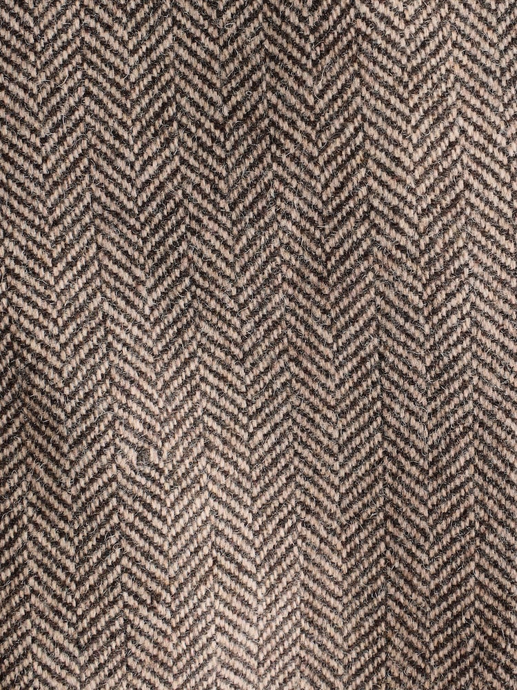 Taupe Slim Fit Wool Rich Herringbone Blazer - Image 10 of 10