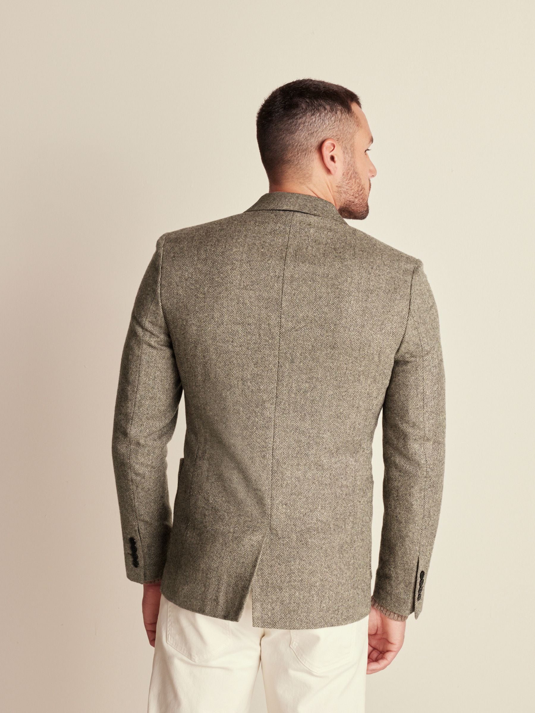 Slim fit herringbone blazer deals