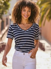Sosandar Blue Stripe Premium T-Shirt - Image 1 of 4