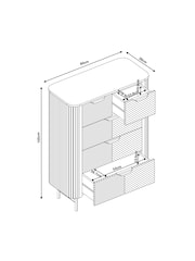 Light Grey Valencia Marble and Mango Wood 5 Drawer Chest of Drawers - Image 11 of 11