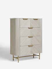 Light Grey Valencia Marble and Mango Wood 5 Drawer Chest of Drawers - Image 7 of 11