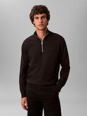 Calvin Klein Pullover aus Premium-Baumwolle mit Viertelreißverschluss - Bild 1 von 7