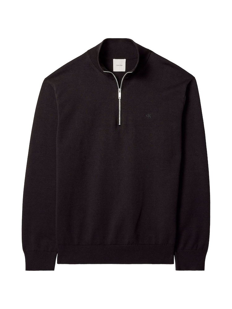 Calvin Klein Pullover aus Premium-Baumwolle mit Viertelreißverschluss - Bild 7 von 7 Calvin Klein Pullover aus Premium-Baumwolle mit Viertelreißverschluss - Bild 7 von 7