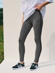 adidas Grey Sportswear 3 Stripes Leggings - Image 1 of 6