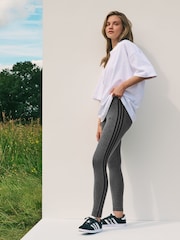 adidas Grey Sportswear 3 Stripes Leggings - Image 2 of 6
