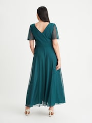 Scarlett & Jo Green Curve Angel Sleeve Maxi Dress - Image 2 of 5