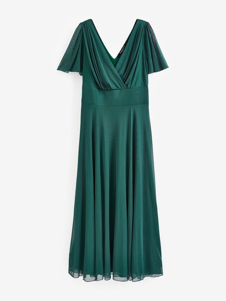 Scarlett & Jo Green Curve Angel Sleeve Maxi Dress - Image 5 of 5