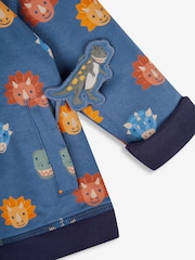JoJo Maman Bébé Navy Blue TRex Appliqué Reversible Hoodie - Image 8 of 9