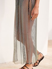 Black Rhinestone Maxi Summer Dress - Image 4 of 6