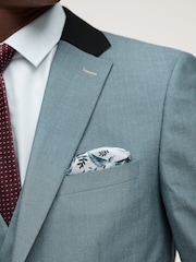 Light Blue Slim Fit Trimmed Suit Jacket - Image 5 of 11