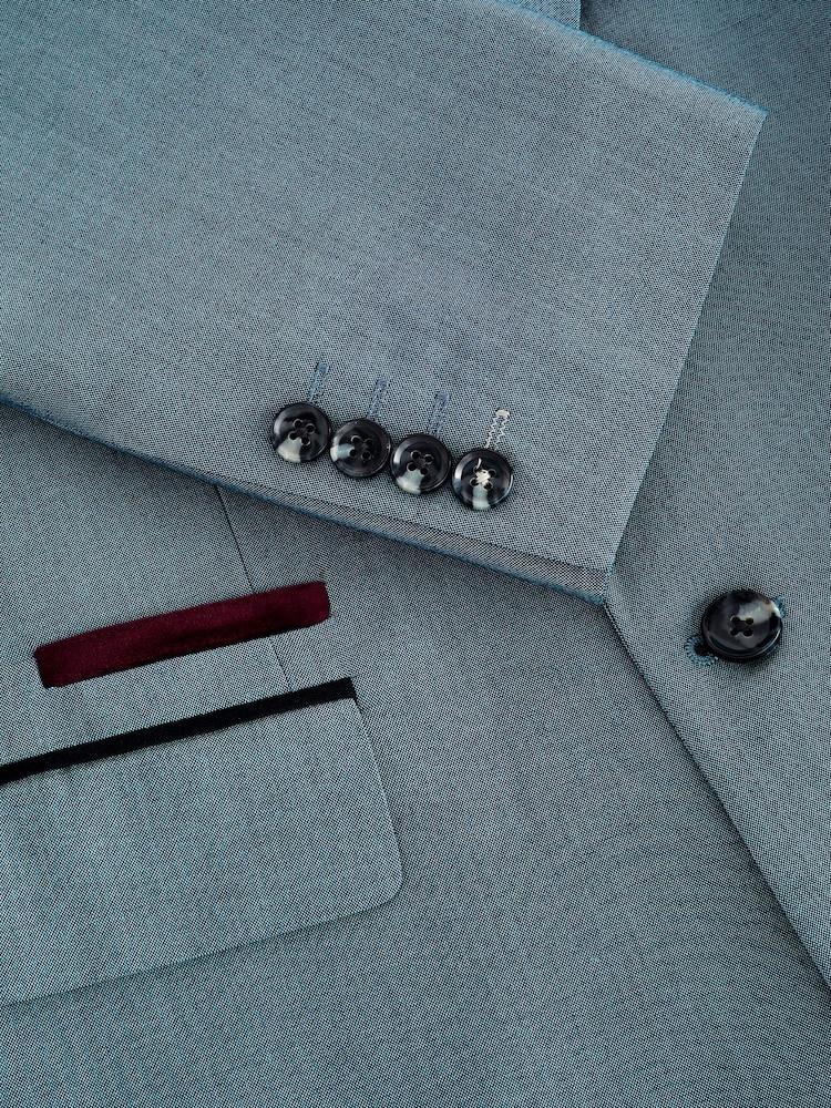 Bleu clair - Veste de costume slim à bordures - Image 9 of 11