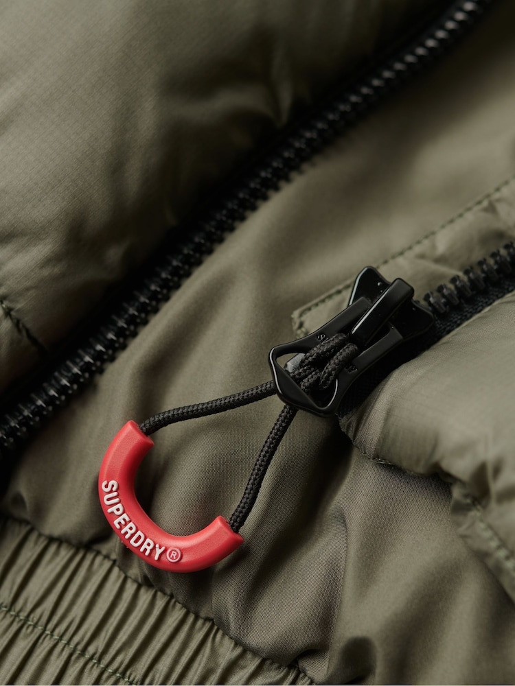 Superdry Green Sports Puffer Bomber Jacket - Image 6 of 6