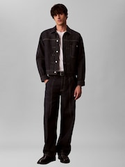 Calvin Klein πτυχωτό τζιν μπουφάν φορτηγατζή - Εικόνα 3 από 5