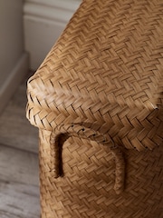 Natural Plastic Wicker Storage Basket - Image 5 of 5