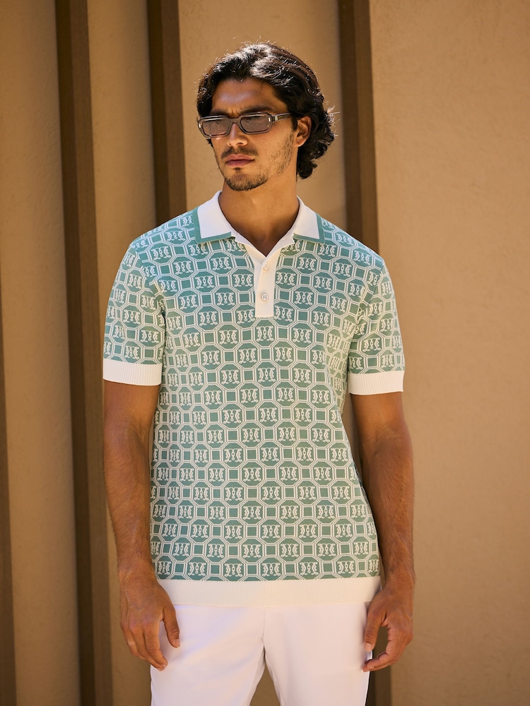 MAUVAIS Monogream Knit Polo Shirt - Изображение 1 6
