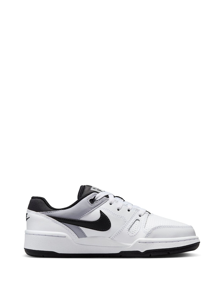 Nike White/Black Youth Full Force Low-Top Trainers - Image 1 of 14
