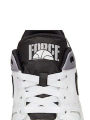 Nike White/Black Youth Full Force Low-Top Trainers - Image 3 of 14