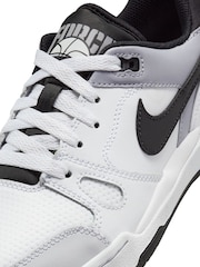 Nike White/Black Youth Full Force Low-Top Trainers - Image 7 of 14