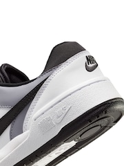 Nike White/Black Youth Full Force Low-Top Trainers - Image 8 of 14